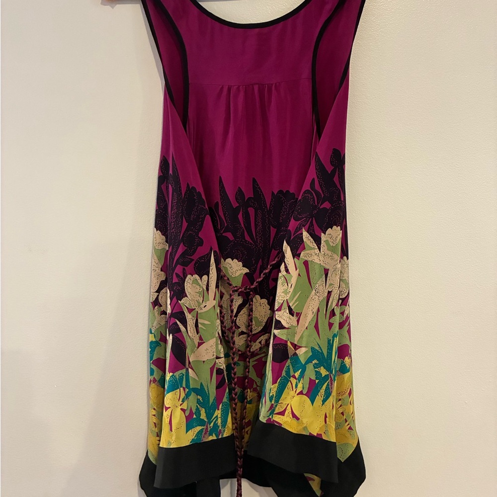 Anthropologie Purple Floral Sleeveless Blouse - Picture 2 of 2